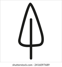 A tree with a triangular crown. Natural vector graphic icon