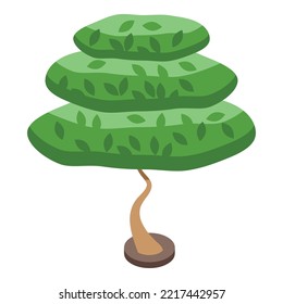 Tree Trimming Icon Isometric Vector. Garden Trim. Man Plant