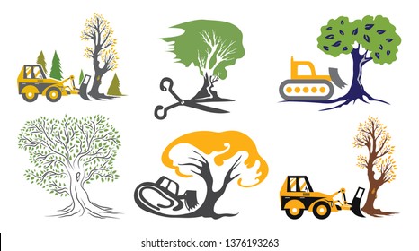 Tree Trimming Service Icon (Vector Art)