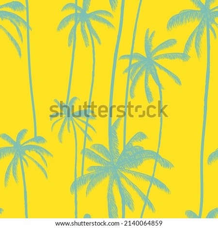 Tree tropical palm seamless pattern Hawaiian floral background. Beach swimwear texture. Multicolor vector illustration.