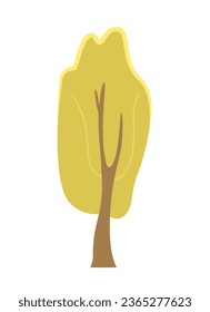 Tree trunk and branches semi flat colour vector object. Woody plant. Editable cartoon clip art icon on white background. Simple spot illustration for web graphic design