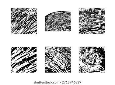 Sección transversal del tronco del árbol con anillos de madera y grano natural. Ilustración de tocón de corte circular, líneas radiales de crecimiento y textura orgánica. Patrón de fondo para diseño rústico, material de carpintería Vector.