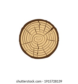 Tree Trunk Cross-Section with Growth Rings vector concept icon or design element