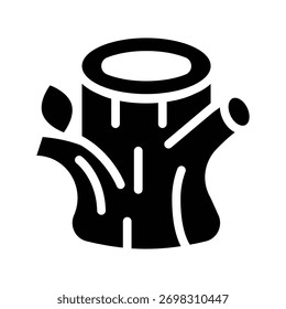 ícone de glifo do tronco da árvore gráfico vetorial de ilustração. Elemento simples ilustração vetor gráfico, adequado para aplicativo, sites e apresentações isolados no fundo branco