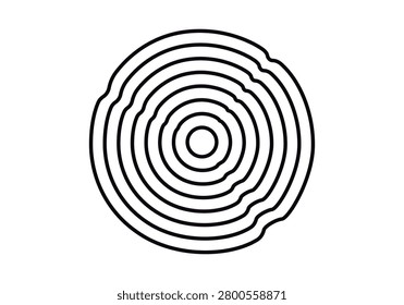 Tree trunk growth rings in cross-section