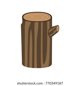 Tree trunk isolated on white background
