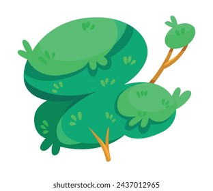 Tree with Trunk as Landscape Element Vector Illustration