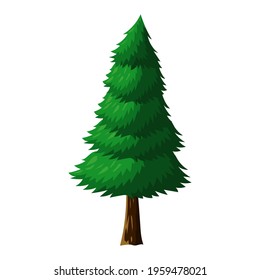 Tree with trunk and leaves vector illustration.