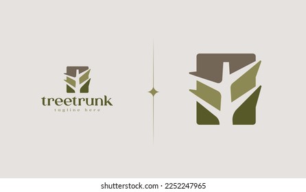 Tree Trunk Logo Template. Universal creative premium symbol. Vector illustration. Creative Minimal design template. Symbol for Corporate Business Identity