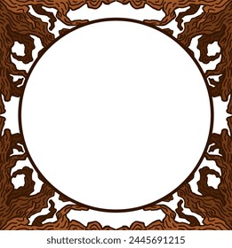 Tree Trunk Ornament Frame Border For Nature Decoration Theme	