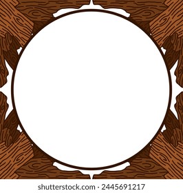 Borde del marco del adorno del tronco del árbol para el tema de la decoración de la Naturaleza	
