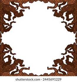 Tree Trunk Ornament Frame Border For Nature Decoration Theme	