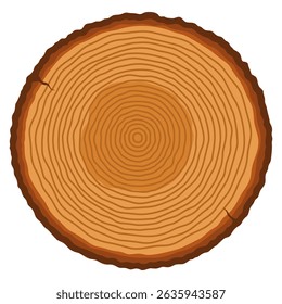 Tree trunk with ring illustration 