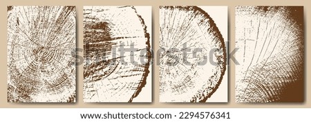 Tree trunk rings. A collection of tree cross-sections. Vector illustration. 商業照片 © 