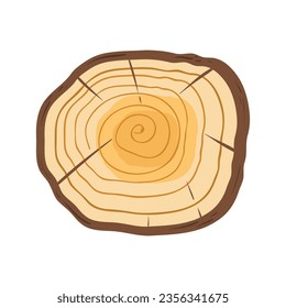 Tree trunk rings cut isolated close up vector cartoon illustration set, brown colorful wooden stump slice.