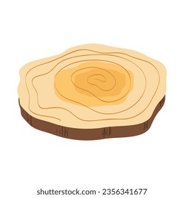 Tree trunk rings cut isolated close up vector cartoon illustration set, brown colorful wooden stump slice.