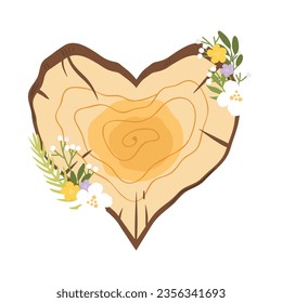 Tree trunk rings cut isolated close up vector cartoon illustration set, brown colorful wooden stump slice.