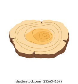 Tree trunk rings cut isolated close up vector cartoon illustration set, brown colorful wooden stump slice.