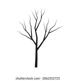 tree trunk silhouette. Wood branch icon. Forest symbol. Vector illustration image.