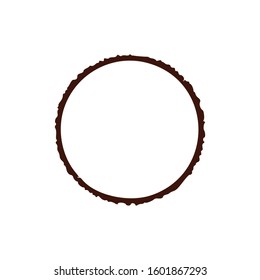 Tree trunk stump circle contour. Wood sign icon. Tree ring. Vector illustration isolated on white background.