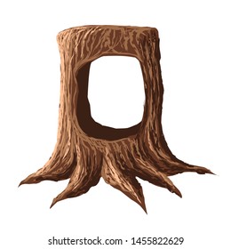 Tree trunks cut and hollow, vector illustration