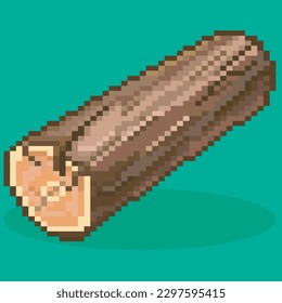 tree trunk,wood,firewood,map pixel art,vectorized pixel art,editable vector of tree wood,firewood.