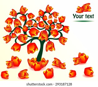 Tree with tulips instead of leaves