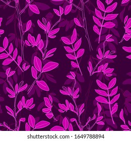 Tejido de árbol con hoja de fondo para textil. Las ramas dibujadas con hojas son una hermosa ilustración para el tejido. Diseño de diseño ornamental sin fisuras.