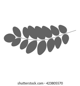 Tree twig with leaves. Isolated vector illustration.