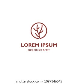 Tree twig logo icon illustration
