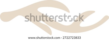 Tree twig silhouette with smooth branch shape and rounded fork, clean contour and soft organic curve. Symbol of nature growth, renewal, ecology, forest, tranquility. Cartoon vector illustration.