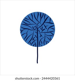 tree twigs plants doodle silhouette design element vector illustration
