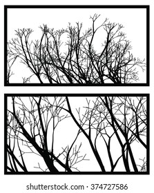 Tree Twigs Silhouette Vector Background