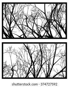 Tree Twigs Silhouette Vector Background