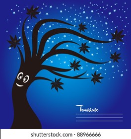 Tree under the night sky