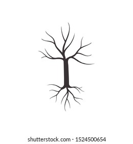 Tree Underground Roots Vector. Plant Underground Roots. Tree Root Black. illustration Of Plant Silhouette Root