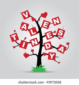 Tree for Valentine Day with letters on it