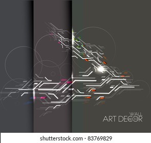 tree variants of cards design with abstract pattern.