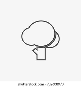 Tree vecor icon isolated on light grey background