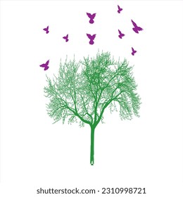 Tree Vector Arts Graphics Design elements. 
