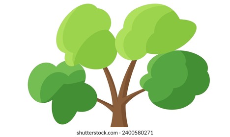 activo vectorial de árbol con 4 hojas 