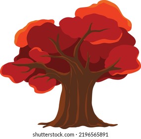 Tree vector for autumn design elements