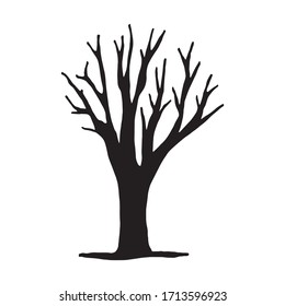vector de árbol. silueta negra sobre fondo blanco