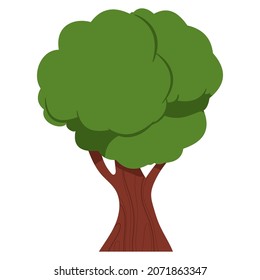 Ilustración de dibujos animados de vector de árbol aislados en un fondo blanco.
