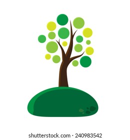 Tree Vector Circle Leaf. Vector Illustration EPS10.