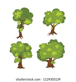 Stylized Cartoon Trees Set Stock Vector (Royalty Free) 392081707