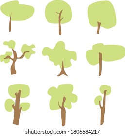 Tree vector Collection of trees illustrations. Can be used to illustrate any nature.