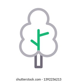 tree vector color line icon
