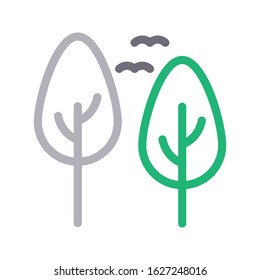 tree vector color line icon 