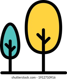 tree vector color line icon